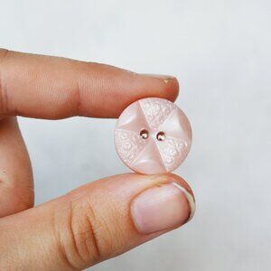 Pink Geometric Art Deco Button Pin